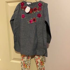 COPY - 5T mud pie long sleeve chambray and leggings